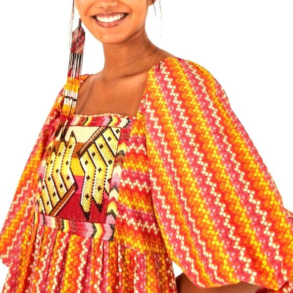 FARM Rio + Yawanawa Embroidered Banana Da Terra Maxi Dress - Picture 3 of 15